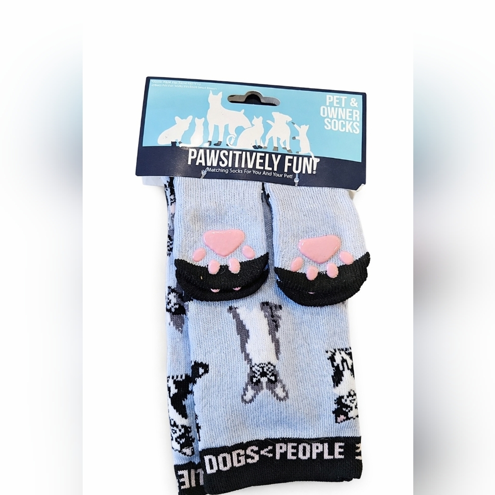 Pawsitively Fun Pet & Owner Matching Socks - Black and Gray